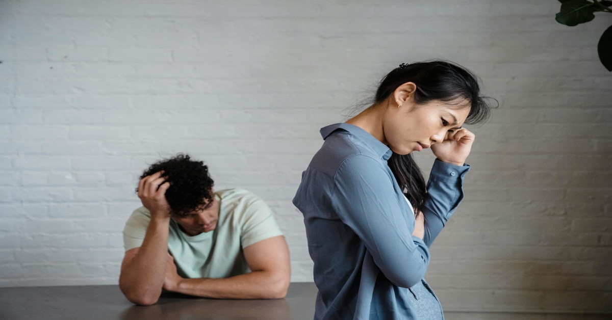 A couple who are having a fight.