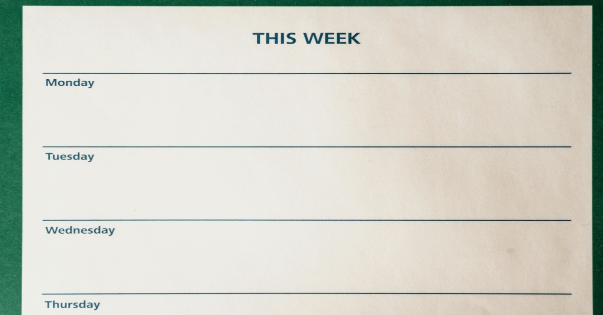 A calendar saying "this week".