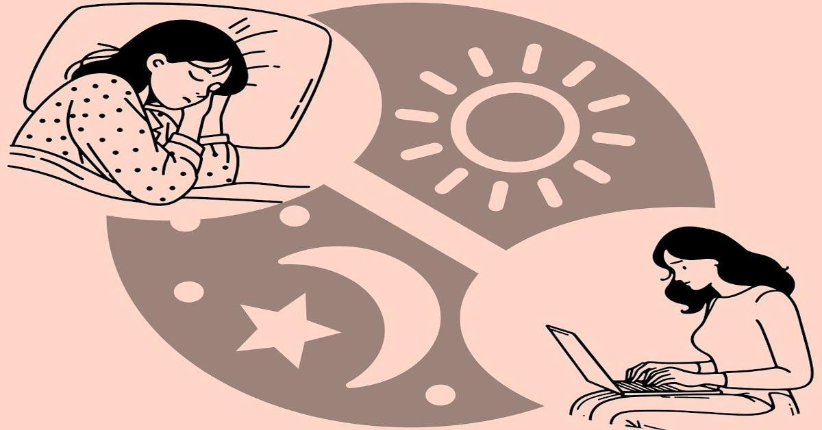 Illustration of how a biological clock (circadian rhythm) should be regulated.