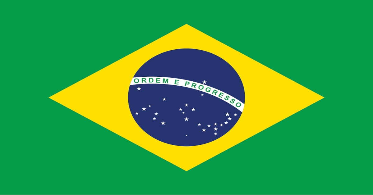 The flag of Brazil.