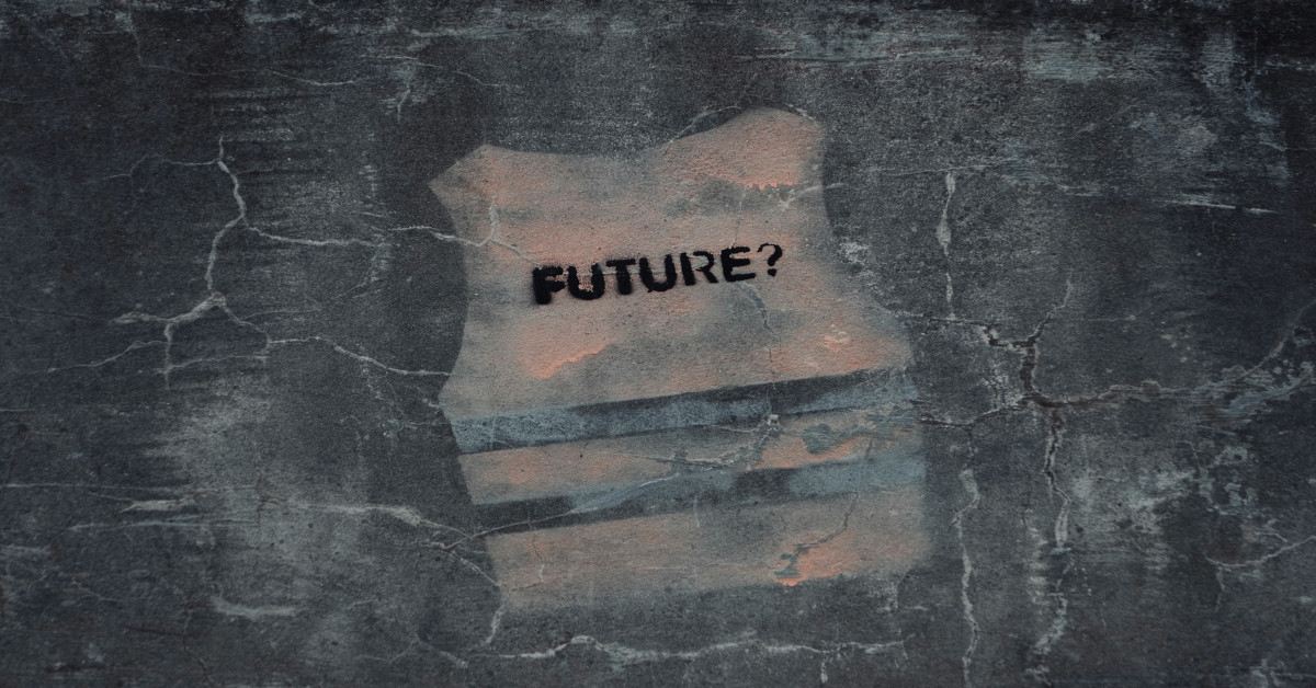 A sign reading "future?"