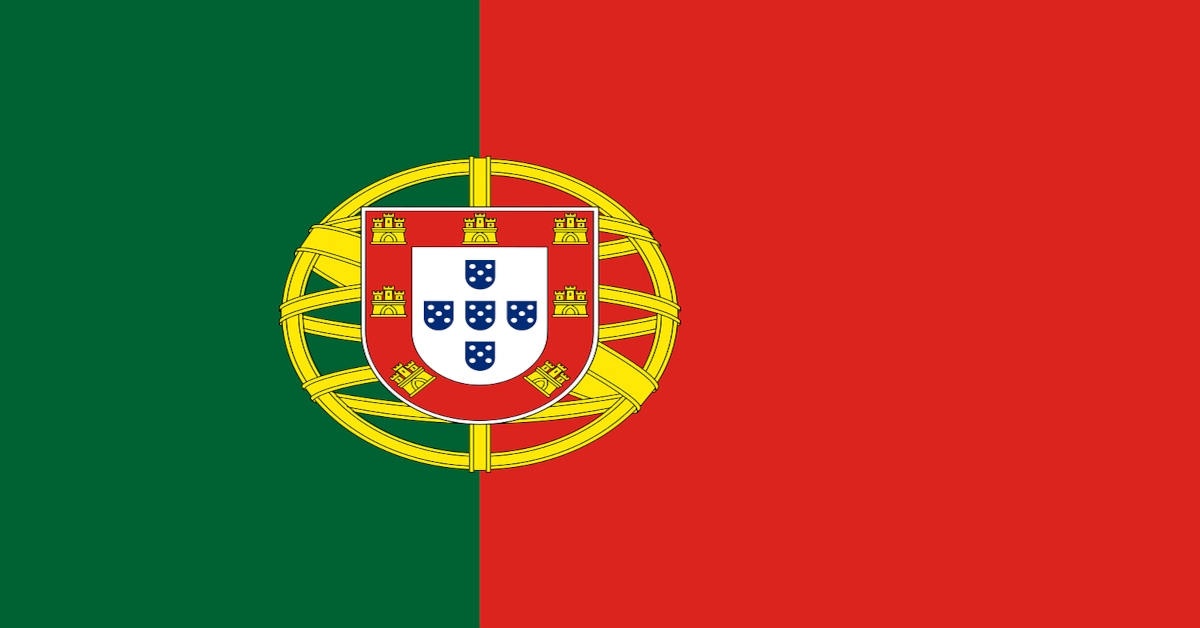 The flag of Portugal.