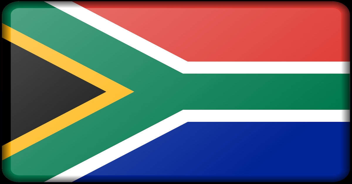 The flag of South Africa.