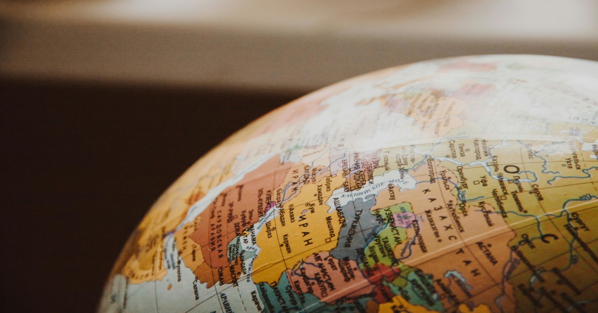 A close-up of the globe.