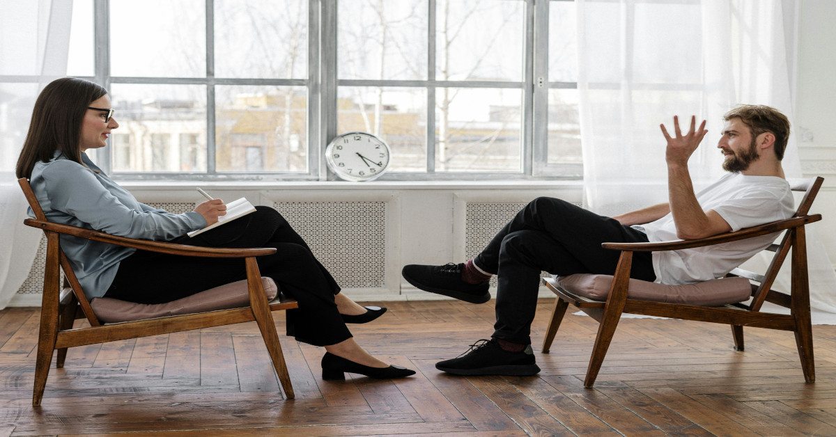 A therapy session with a psychologist.