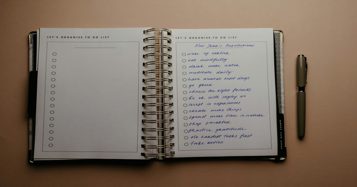 A person's to-do list.